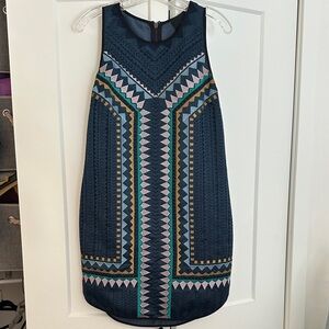 Greylin Chevron Mini Dress in Blue and Pink